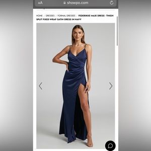 NEVER WORN! NEW WITH TAGS! Navy Blue Showpo maxi dress